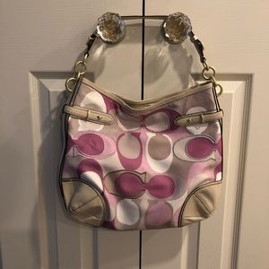 COACH Colette signature hobo shoulder purse bag